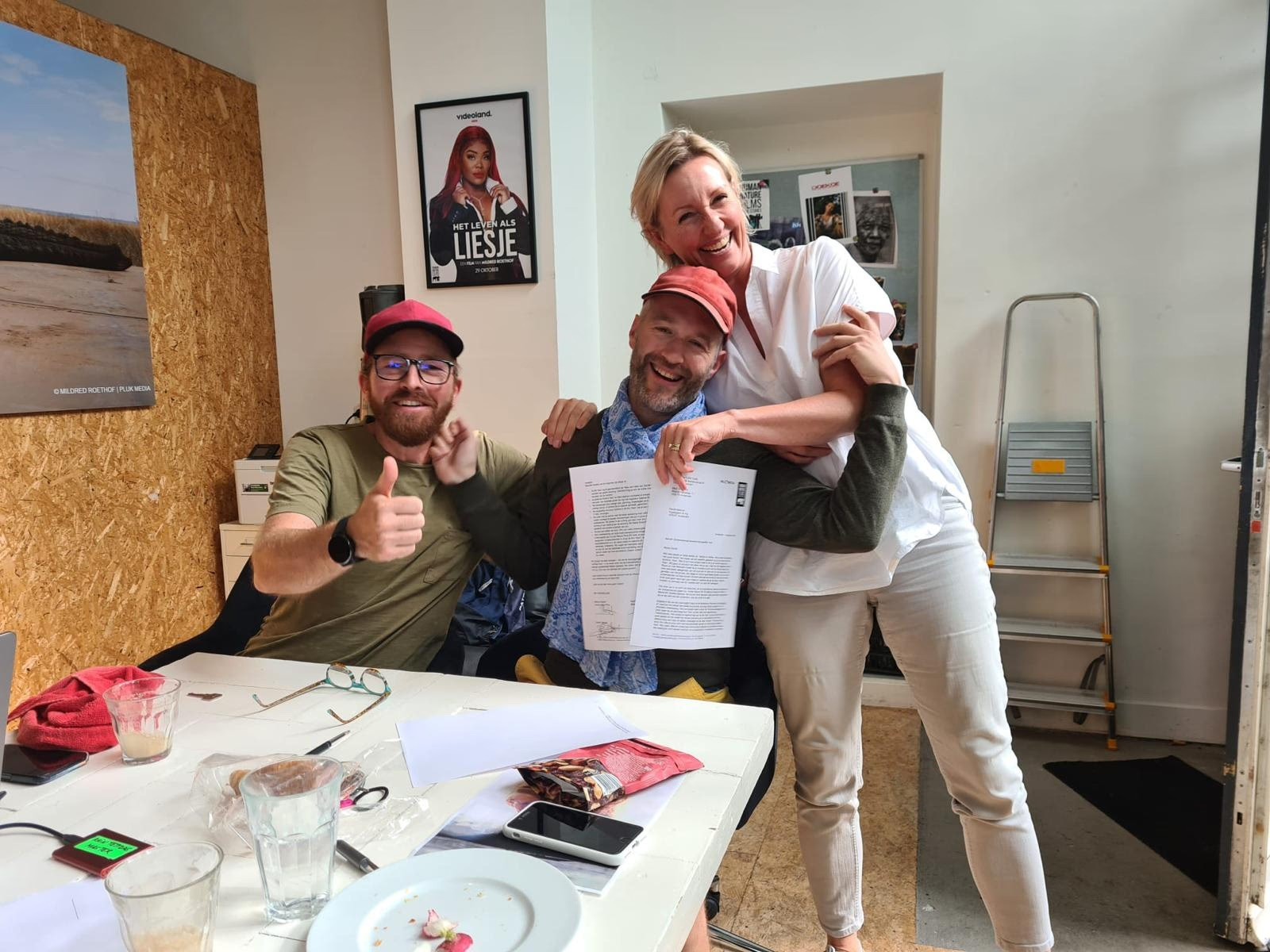 Regisseur Gabriel Bauer, acteur Daniël Gellvoet en scenarist Ellen Barendregt, partners van Aliefka Bijlsma en in de ontwikkeling van KAIN, geproduceerd door Mile13Media