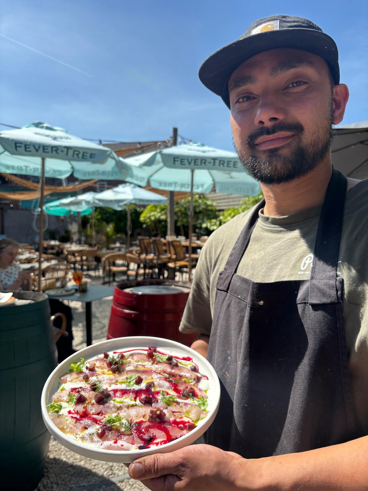 waiter serving beverages