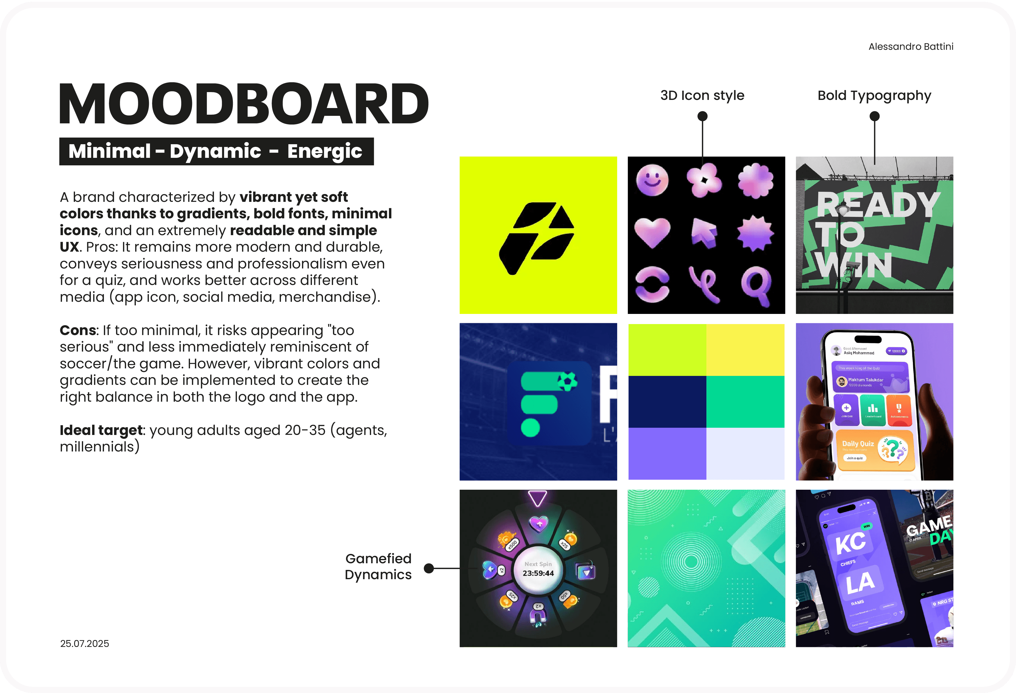 Strategy design plan with moodboards and concept