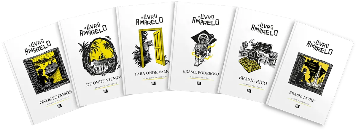 três fascículos do livro amarelo  mockup