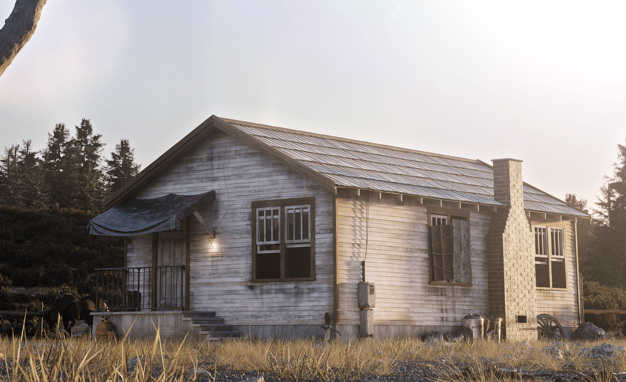 Black and white wave