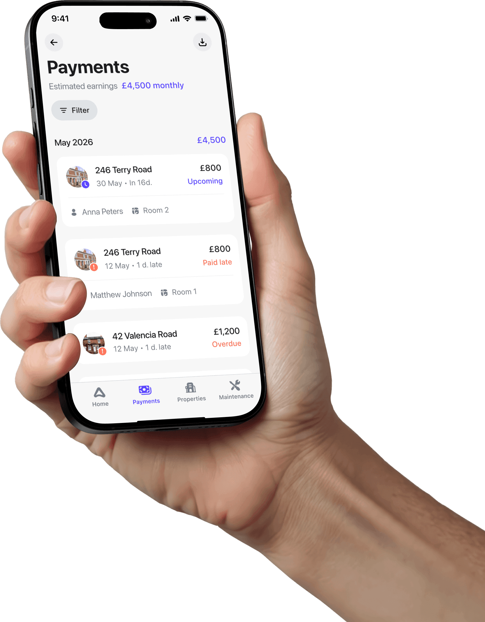 rent tracking software UK