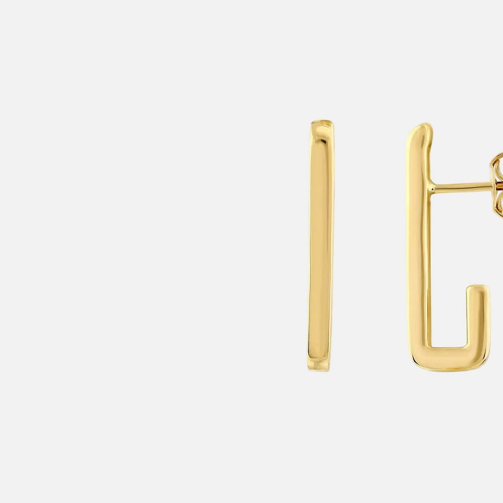 Assos Pırlanta 14 Ayar Modern Tasarım Şık Altın Küpe Modeli