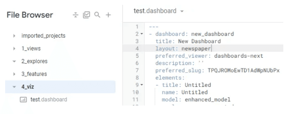 Paste the code into a new dashboard LookML file in your branch.