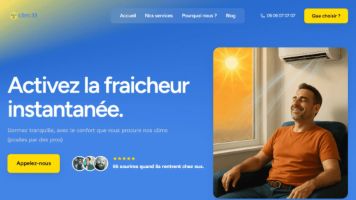 Site internet pour une TPE de climatisation à Bordeaux, services installation et entretien