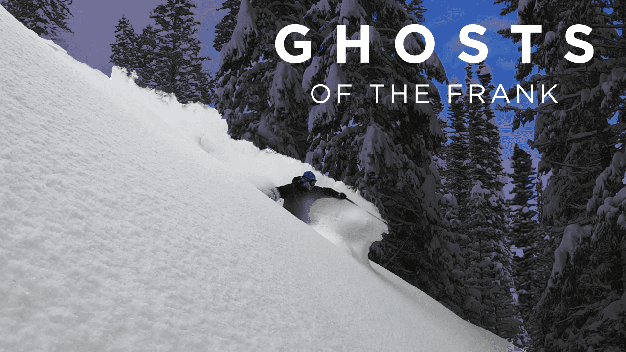 skier slashing powder