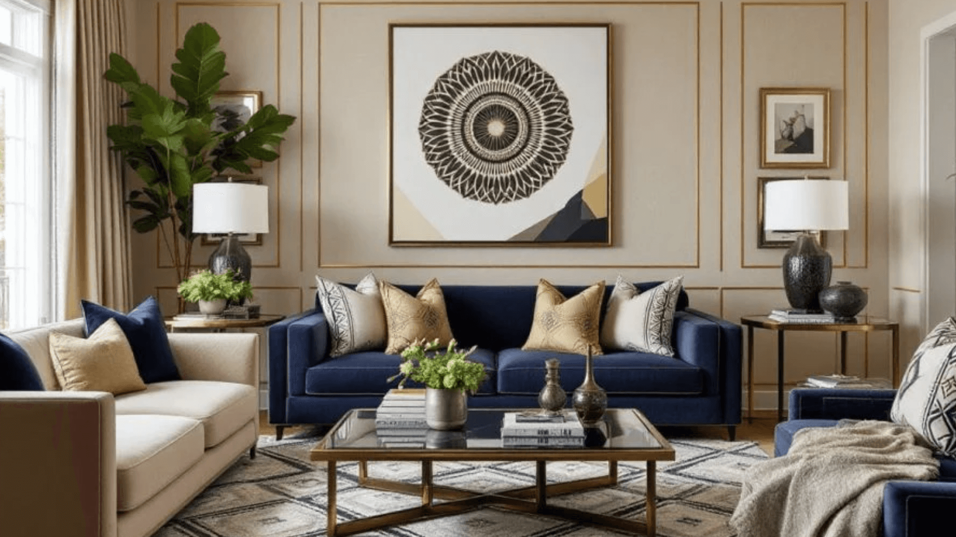 Art Deco Drawing Room With Geometric Patterns