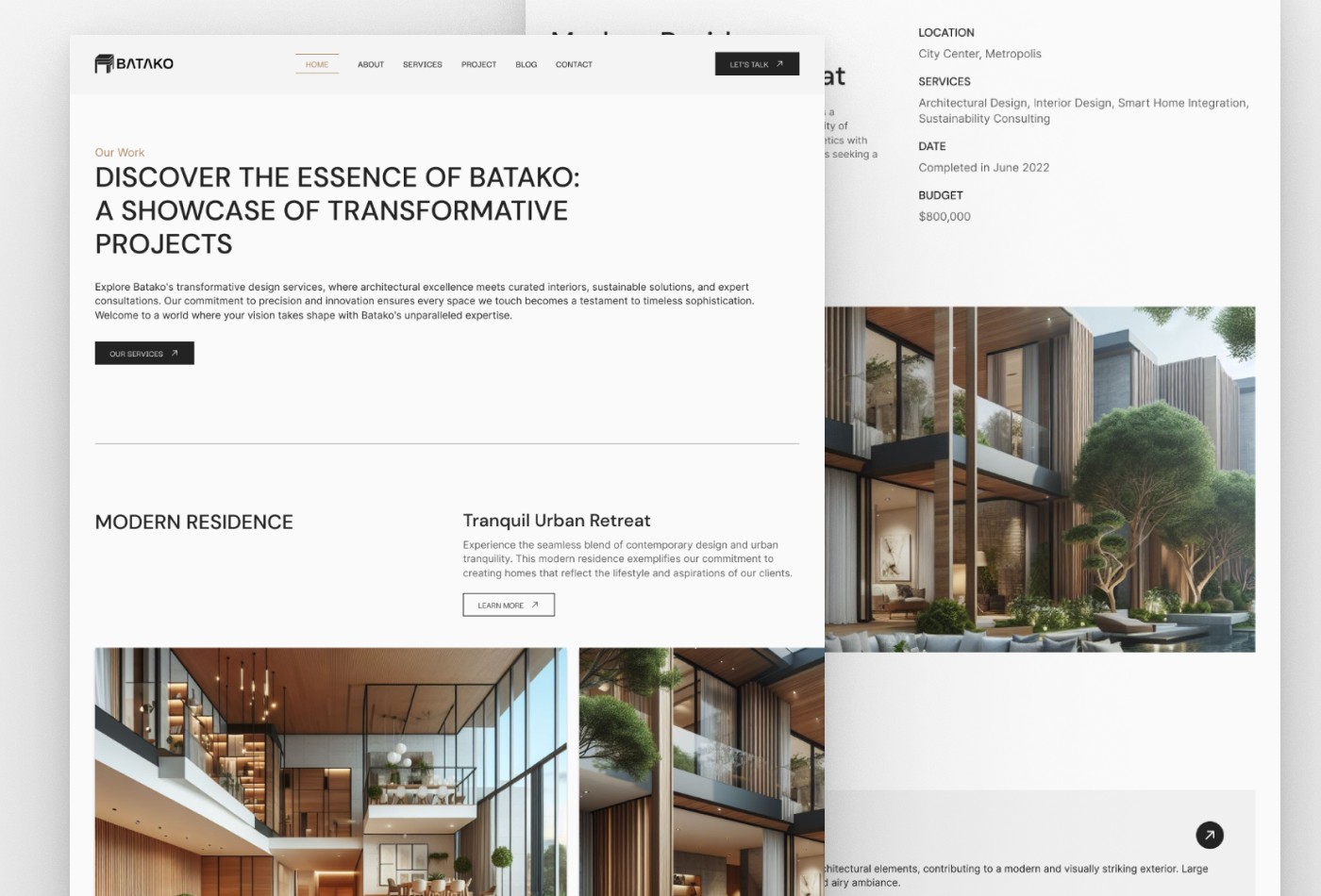 Batako - Framer Template for Architecture & Interior Design Website