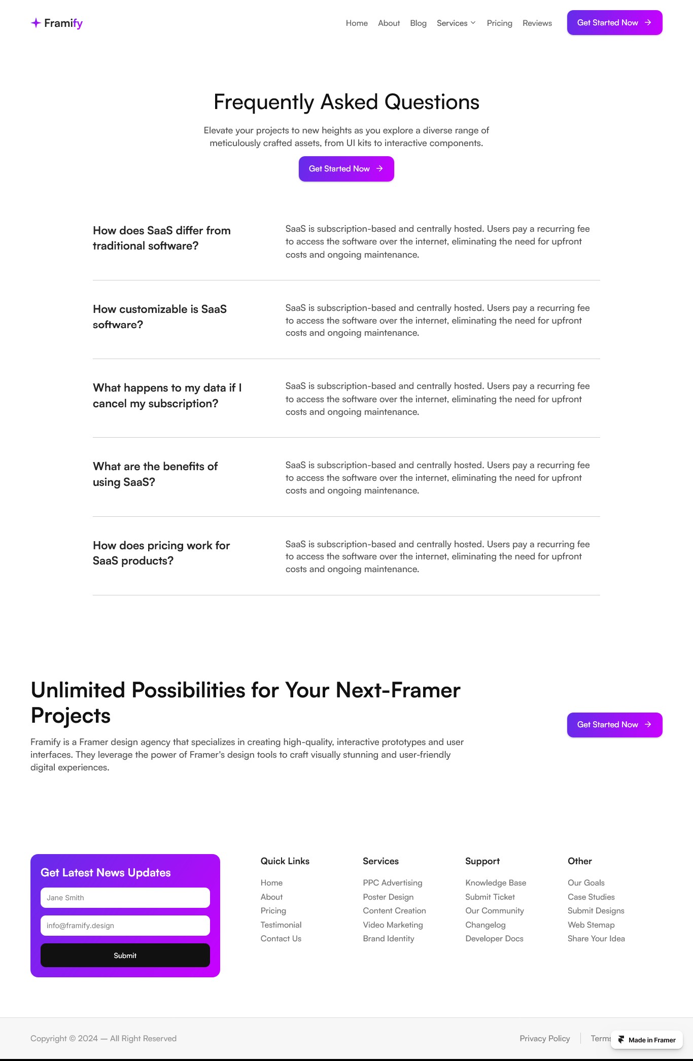 Framer FAQ Page v2