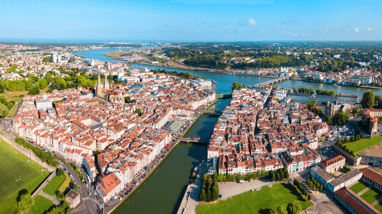 vue aerienne de bayonne