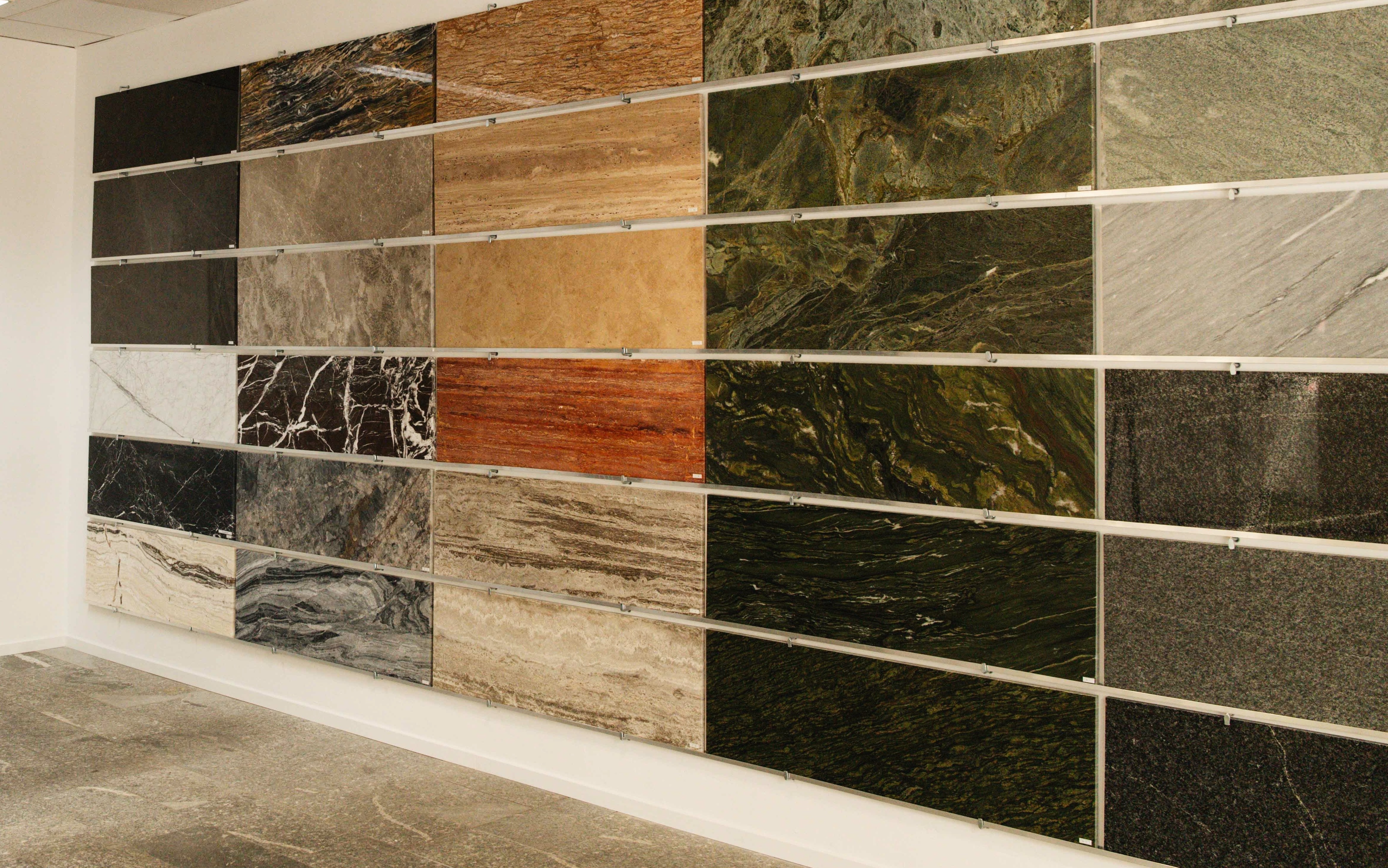 Grüne Naturstein Kücheninsel mit 3D-Modellzeichnung