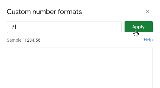 In the Custom number format field, enter "  @" (without the quotes) to create an indent.