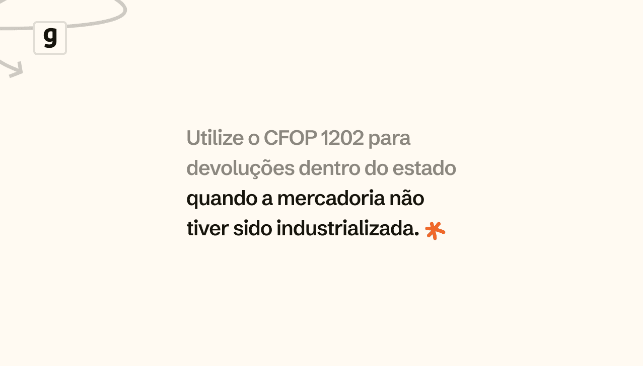 Utilize o CFOP 1202 para devoluções dentro do estado se a mercadoria não tiver sido industrializada