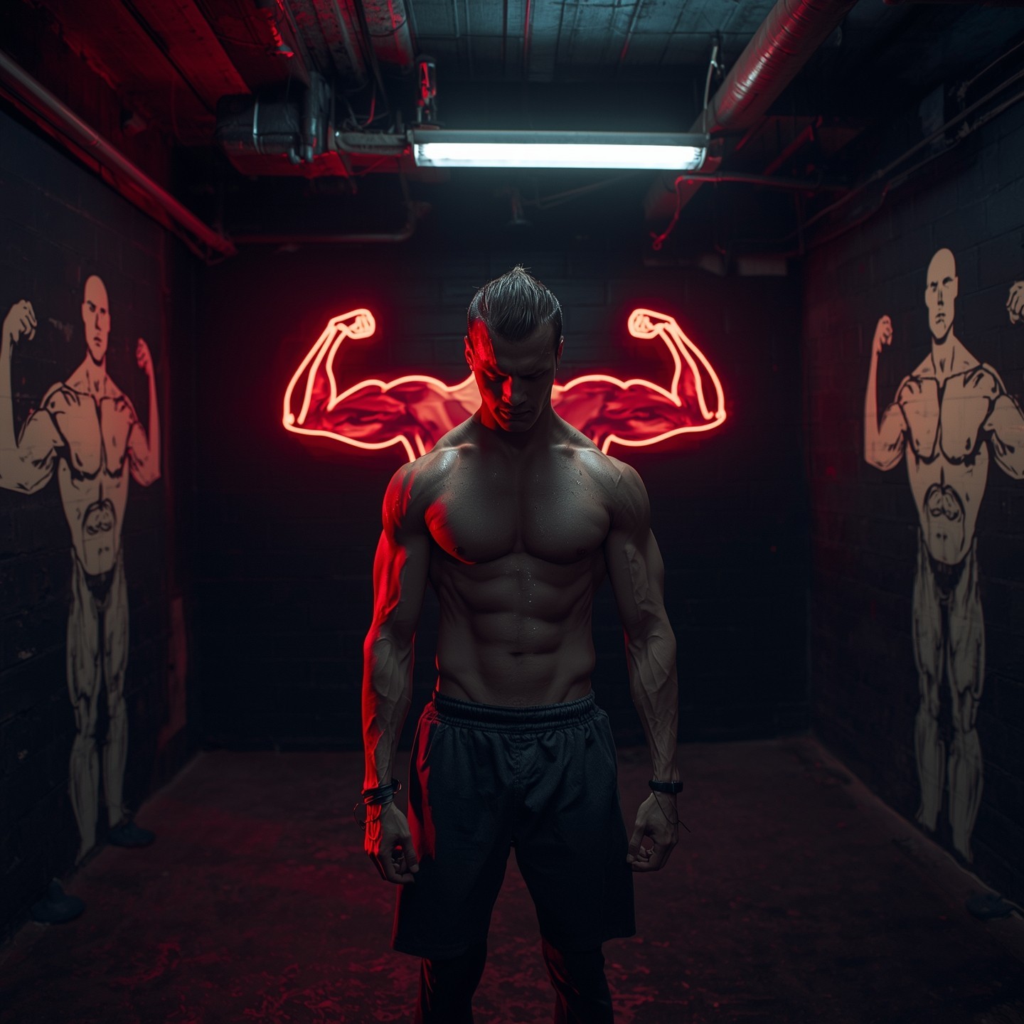 Happy woman in a green sweater holding a phone and looking up
