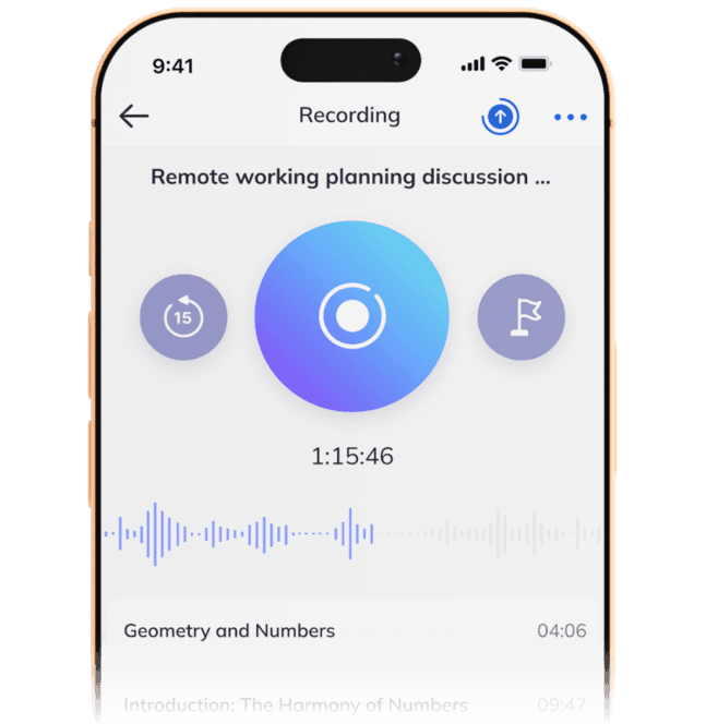Jamworks mobile app recording a class