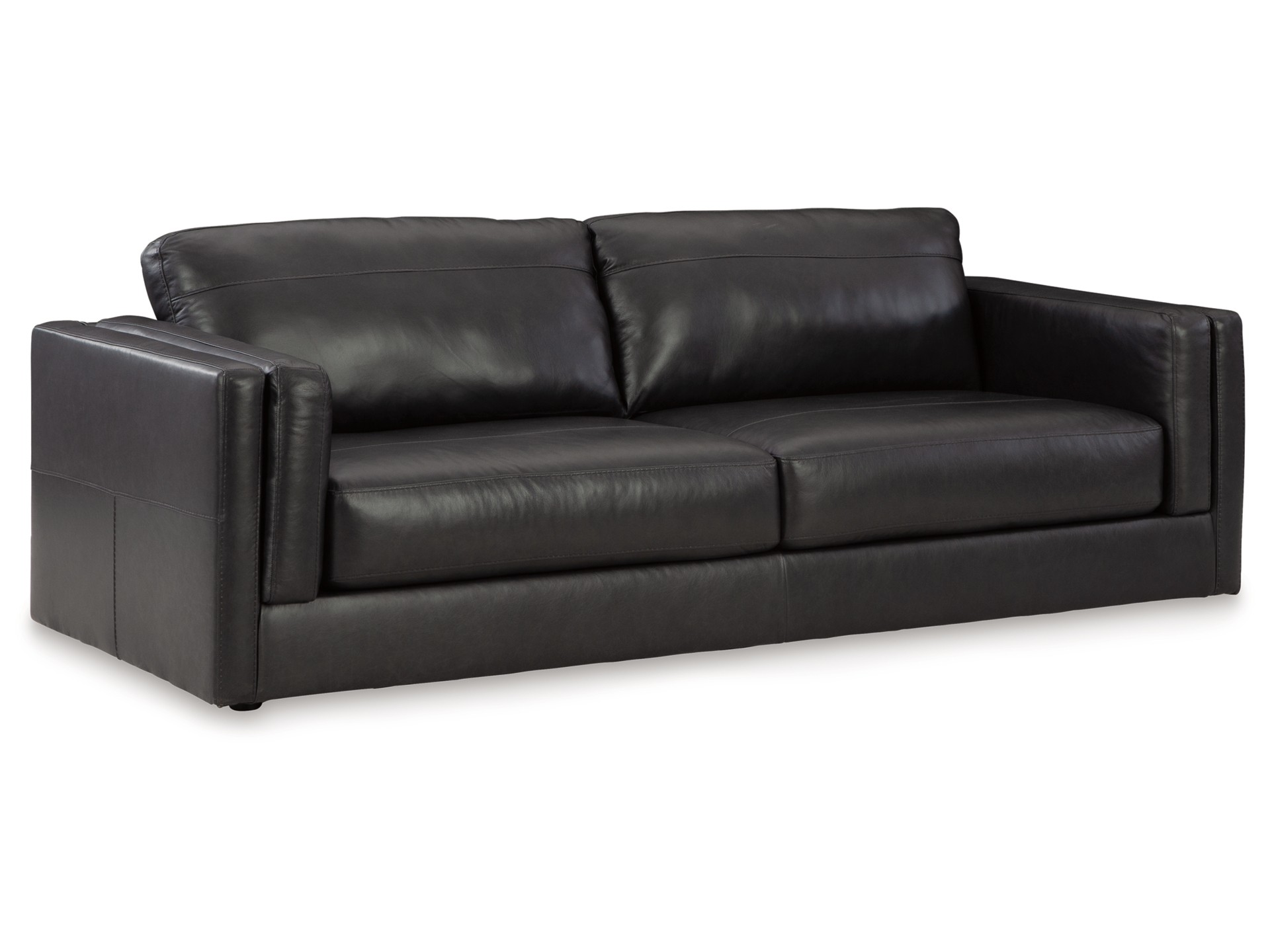 Stylish Amiata leather sofa with plush cushions and a contemporary silhouette, offering both comfort and style.