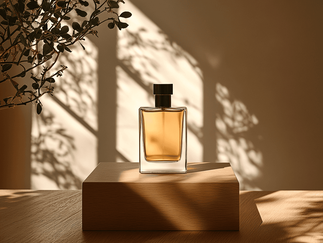 Product shot of a fragrance bottle.