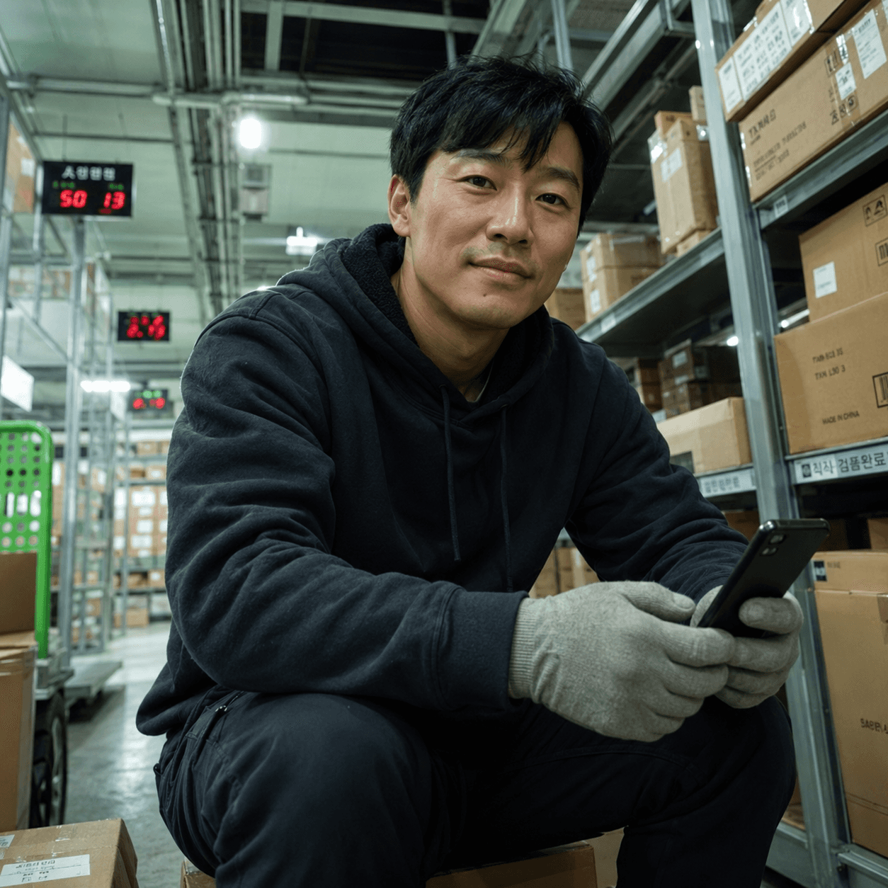 Asian Man in factory