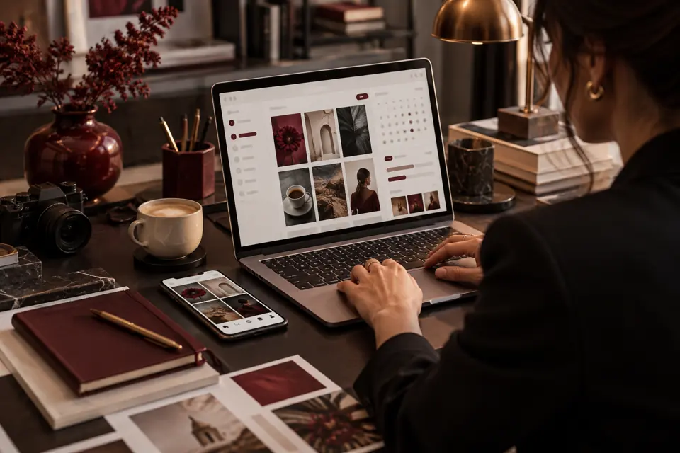 Content production with a photographer and model