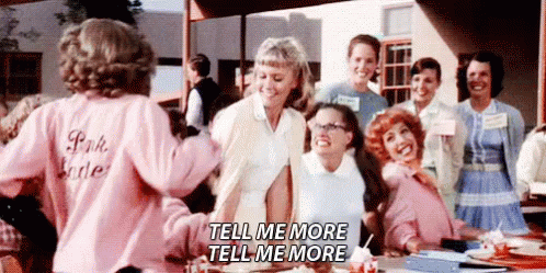 Grease scene: Tell me more, tell me more