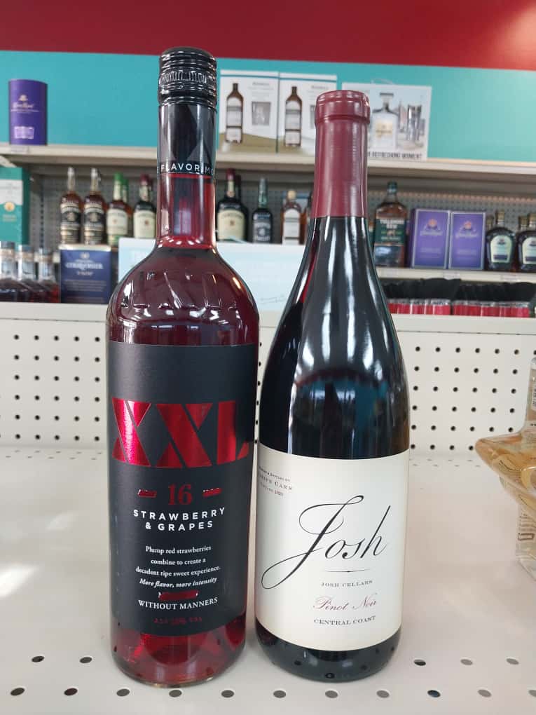 wine on shelf in Luci Lu Liquor