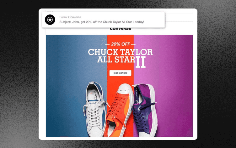 Newsletter design best practices from Converse