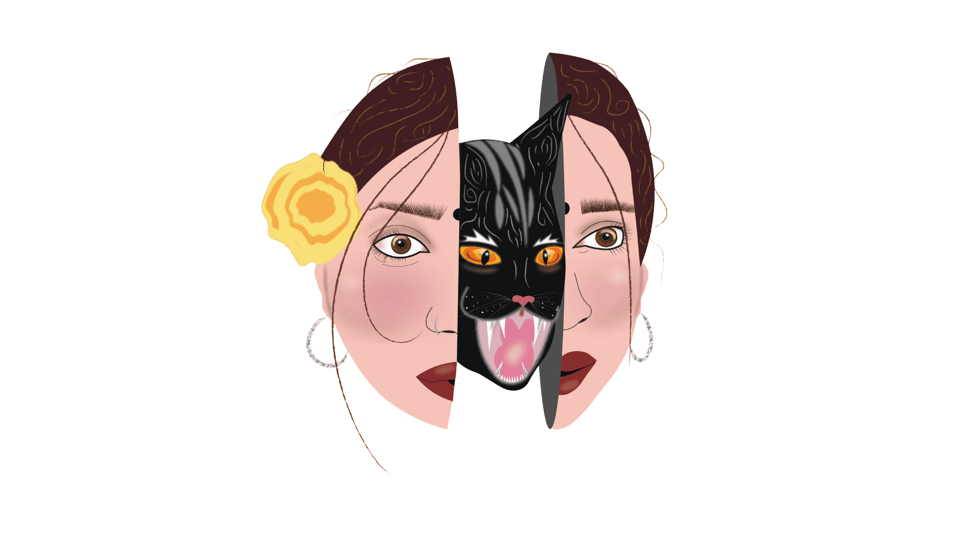 A young girl smiling