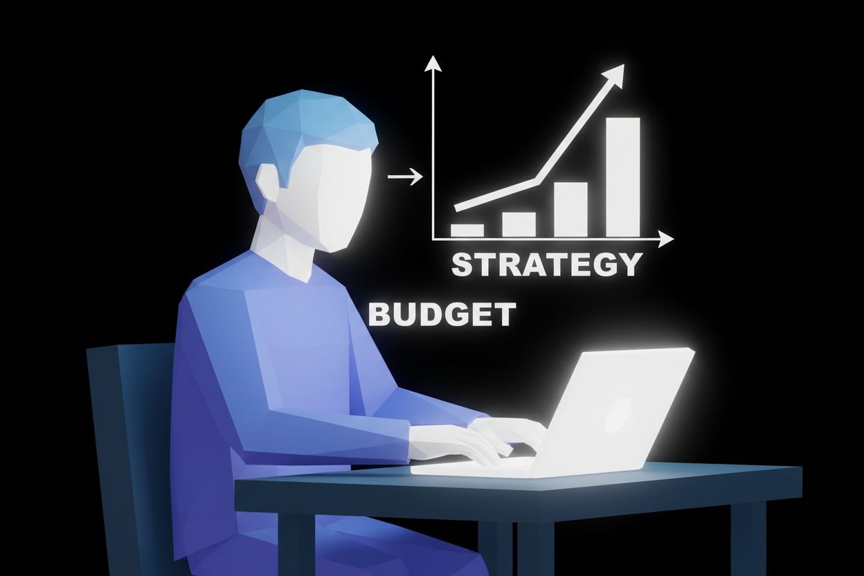 Marketer comparing budget and strategy