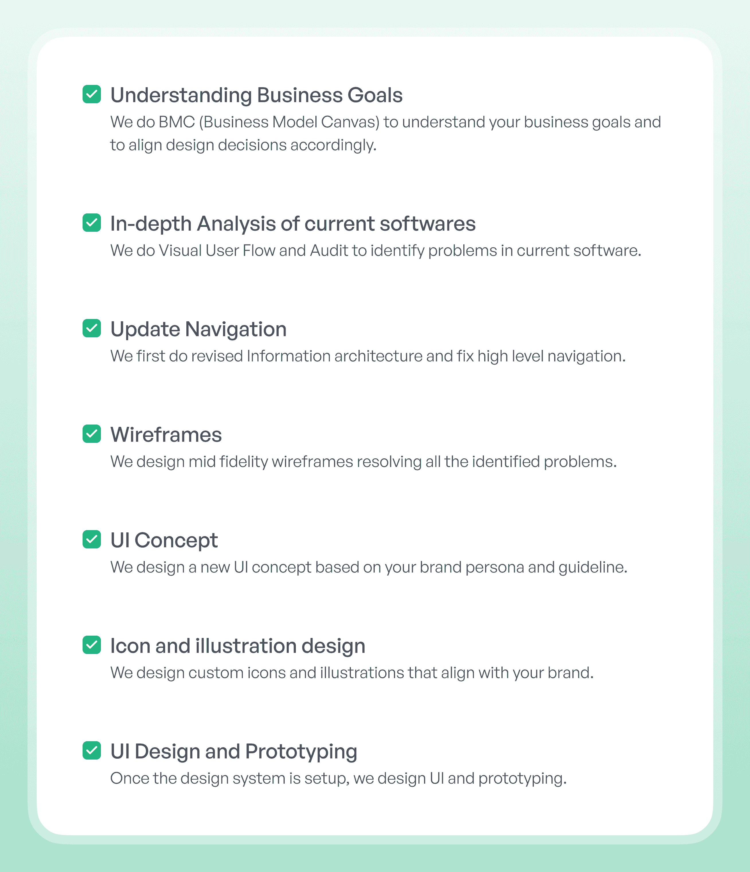 UI Design Process Checklist