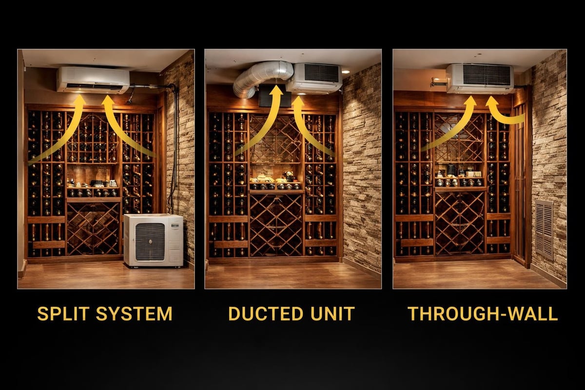 Comparison of commercial wine cooling system types