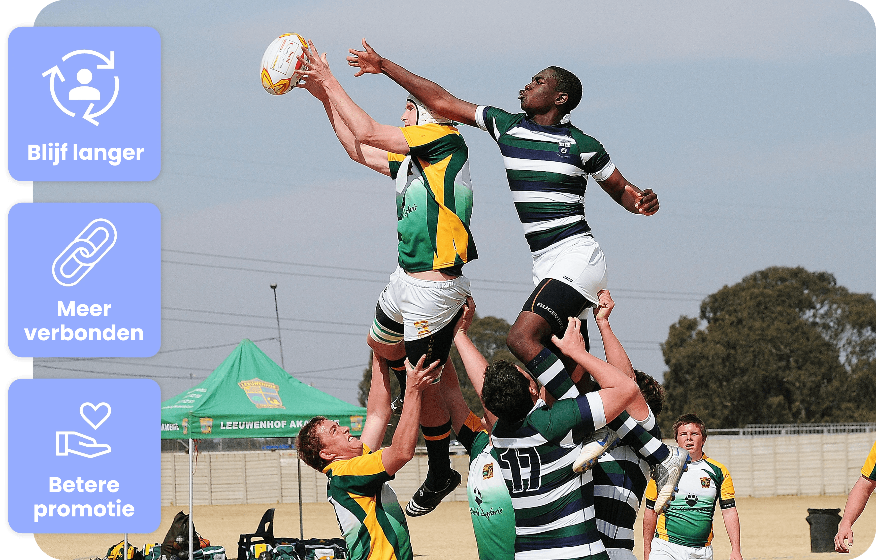 2 photos layered slightly on top of eachother. One shows a stylish man looking at his phone. The other image shows a marketing team discussing information that is layed out on the table in front of them.