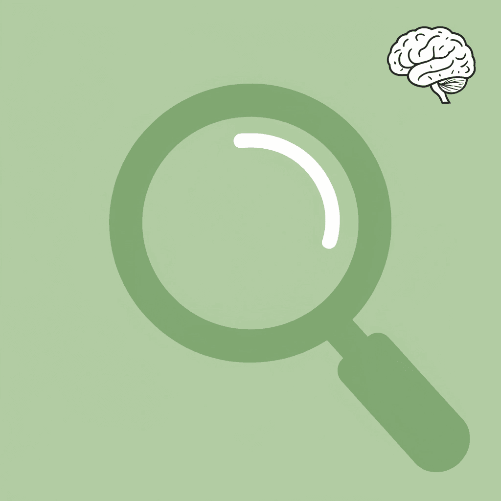 Magnifying glass icon representing detailed examination and analysis of test questions