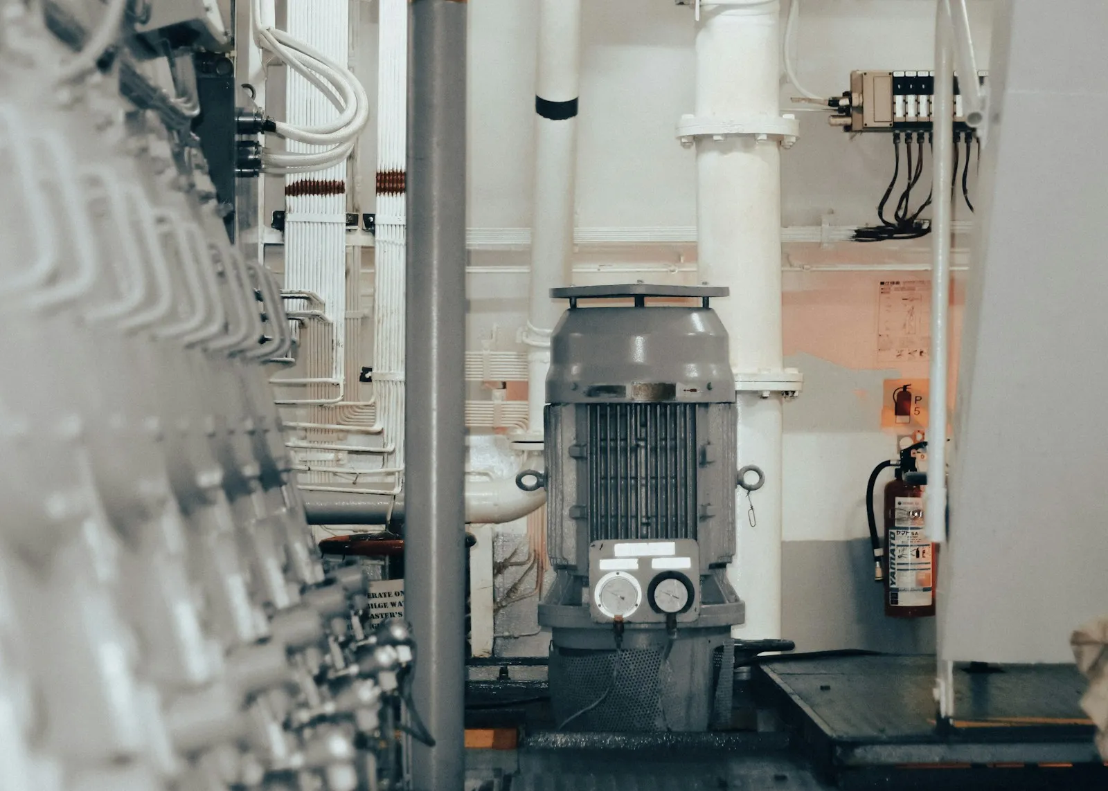 Großer Industriemotor in einer Produktionsanlage