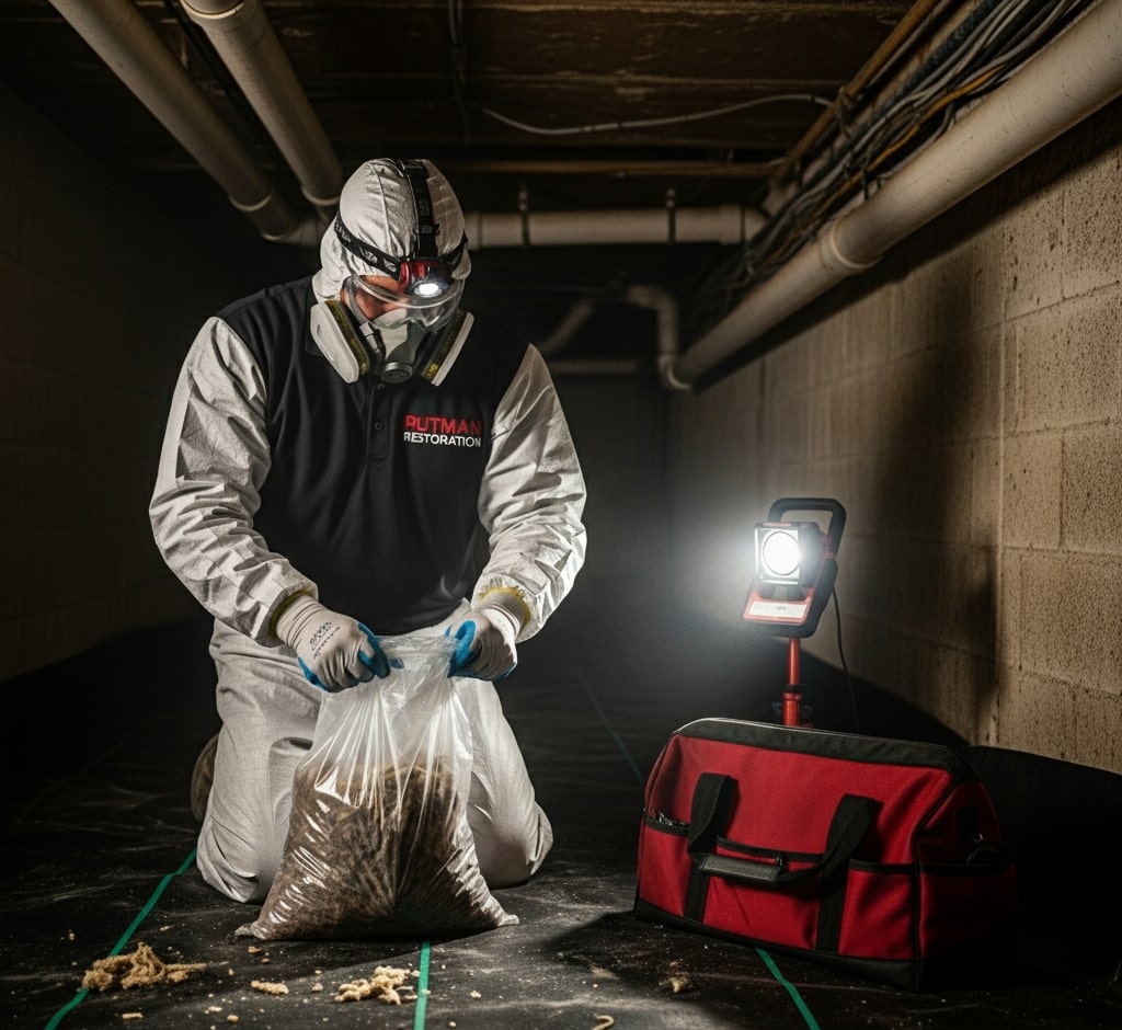 Rodent cleanup with proper PPE — Idanha