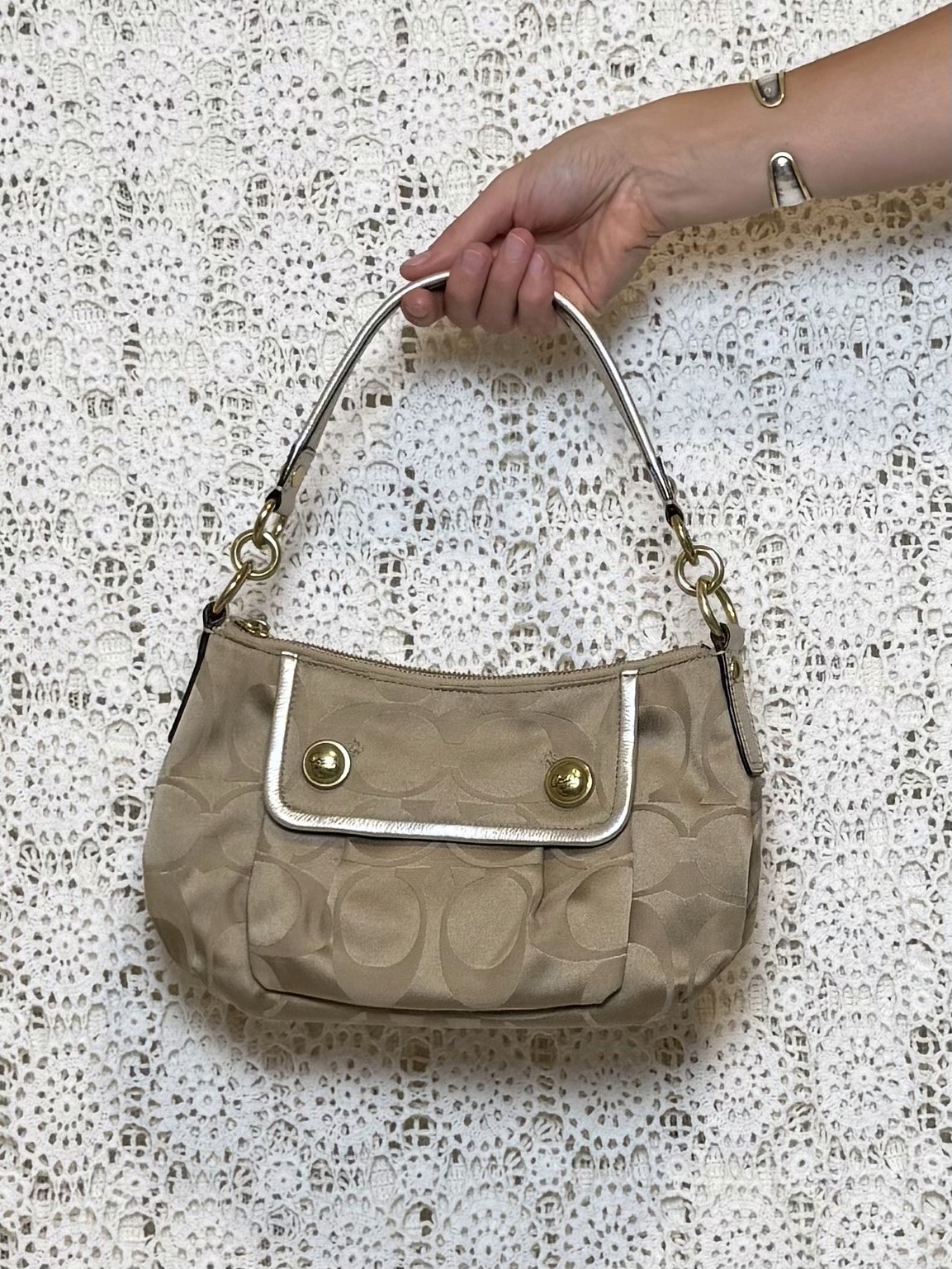vintage 2000s coach poppy sateen soho shoulder bag