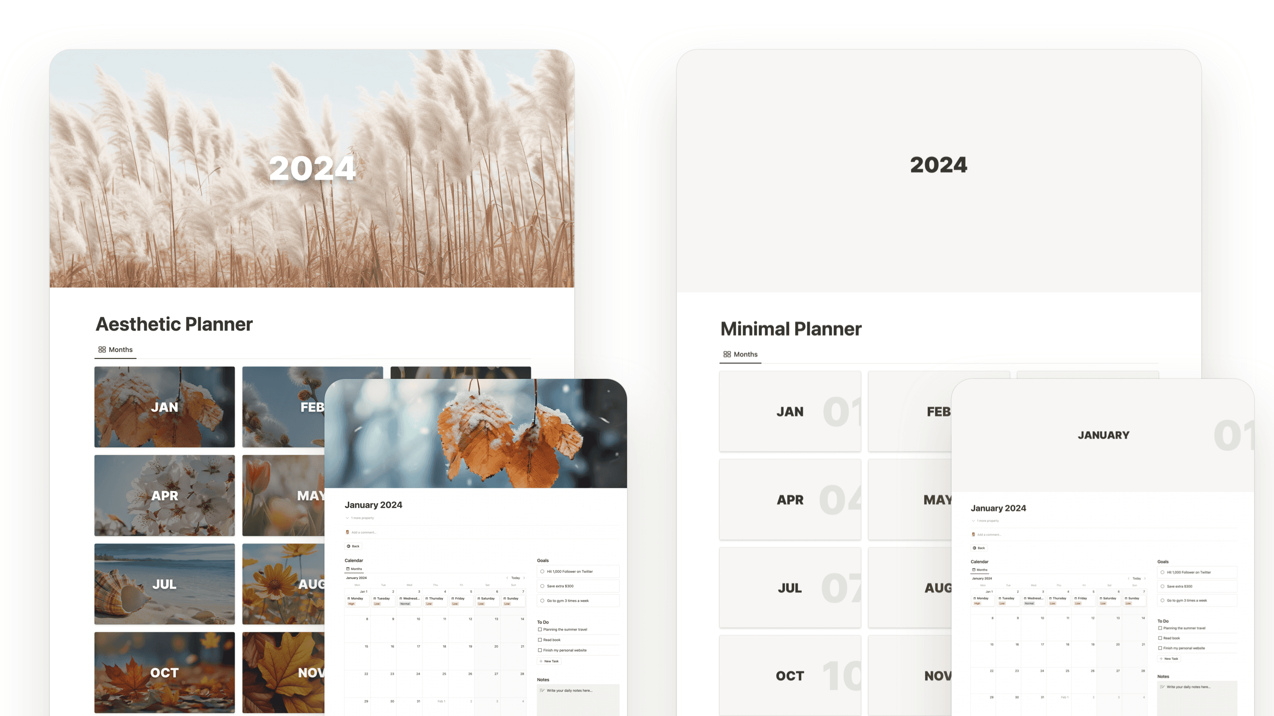 20+ Best and Free Notion Monthly Planner Templates