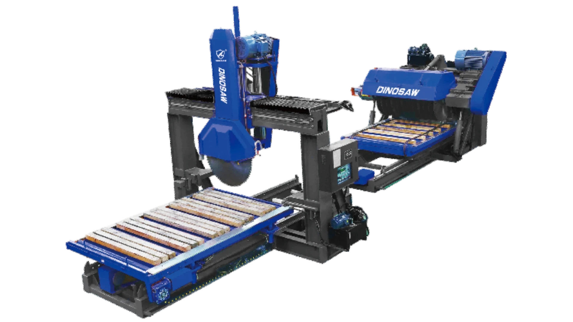 Kerbstone cutting machine line