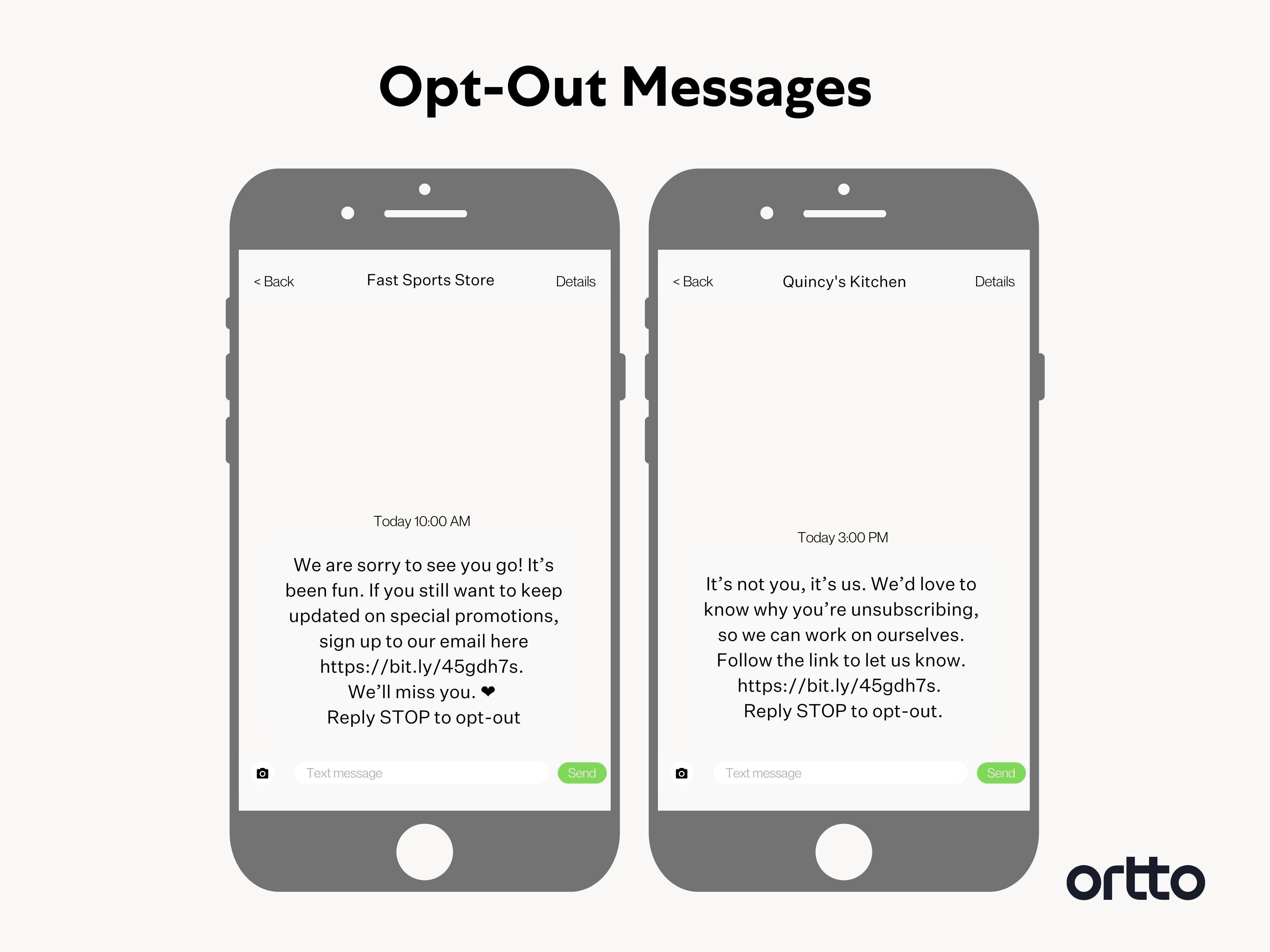 Ecommerce text Message Automation - Opt-Out