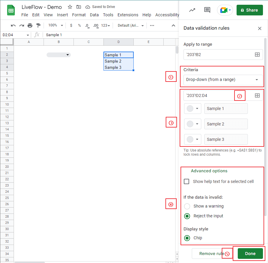 Drop Down List in