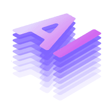 Letters AI that are coming from the bottom stacked. 