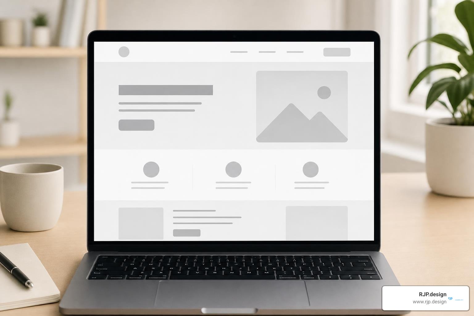 Landing page visual structural wireframe layout