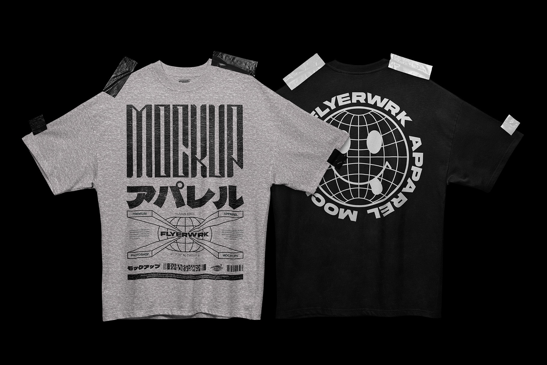 Rue Porter T-Shirt taped mockup showing alternative design preview