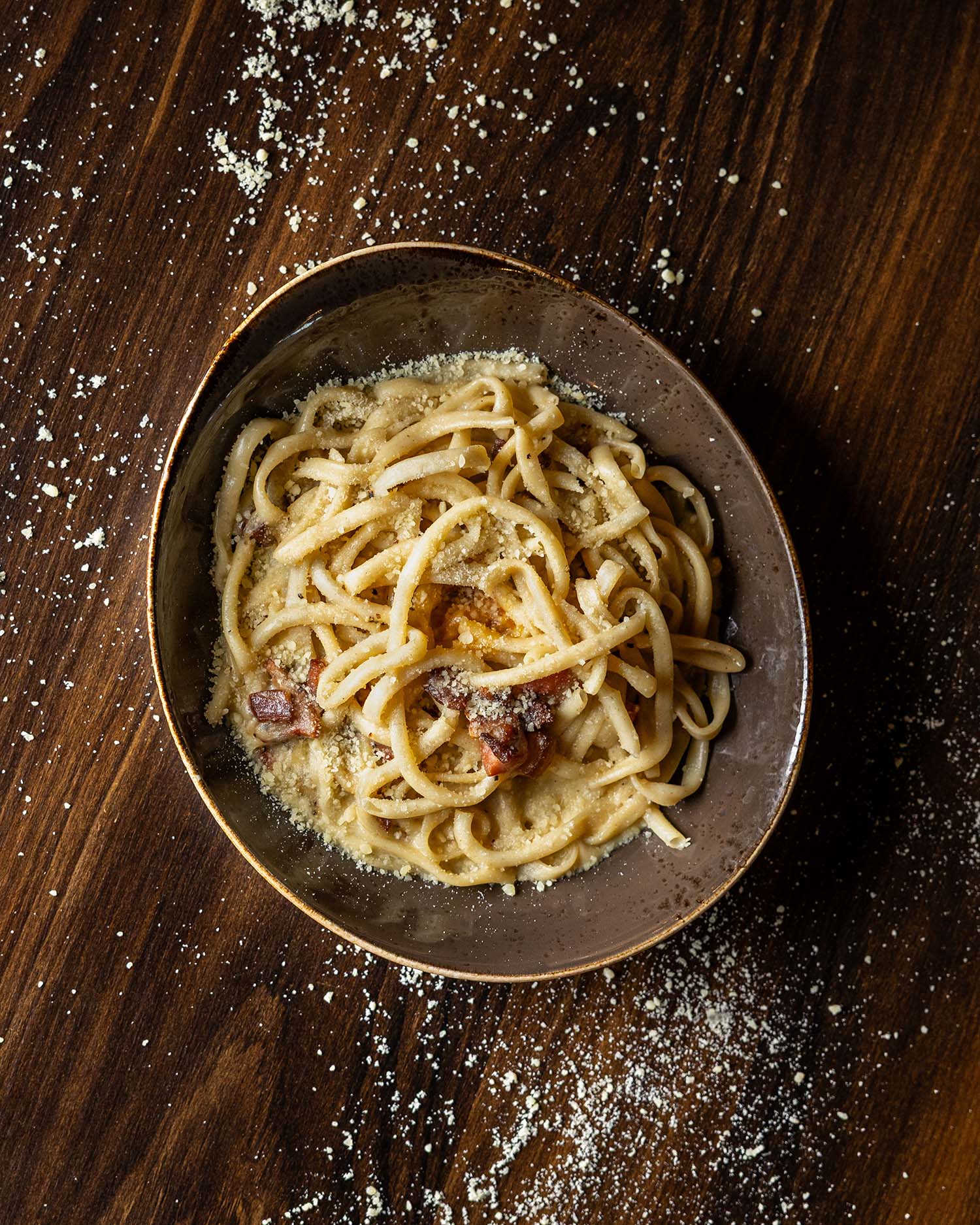 GP Italiano carbonara pasta overhead food photography La Grange IL
