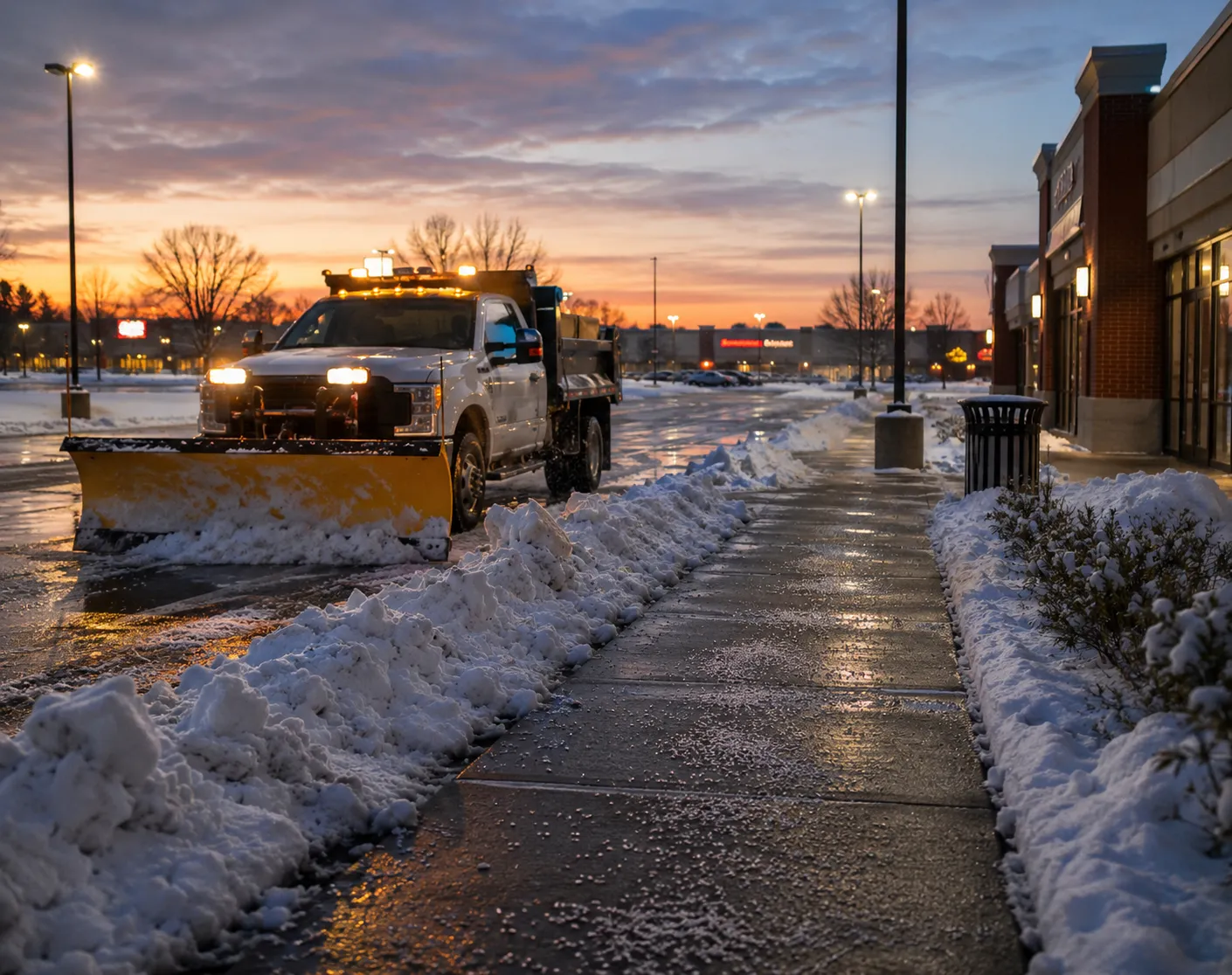 Snow removal service clearing a residential or commercial property in Northeastern Pennsylvania