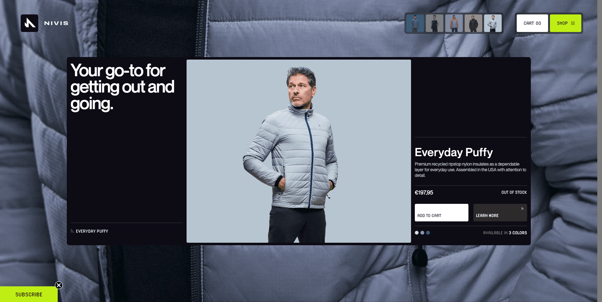 Nivis | Screenshot-Desktop : carte produit
