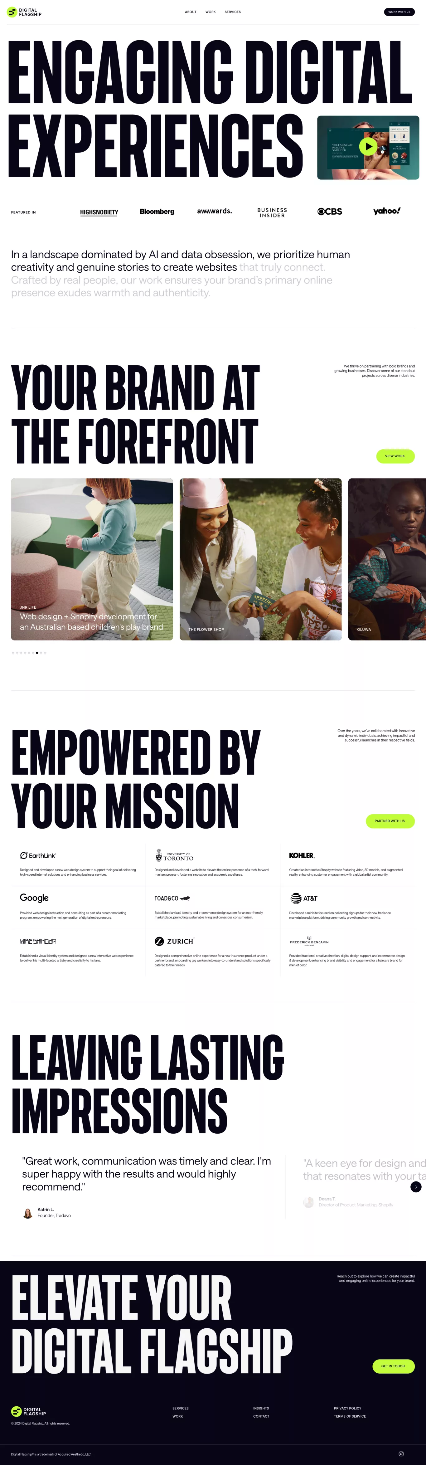 Digital Flagship™ portfolio page screenshot showcasing Design and Tech design