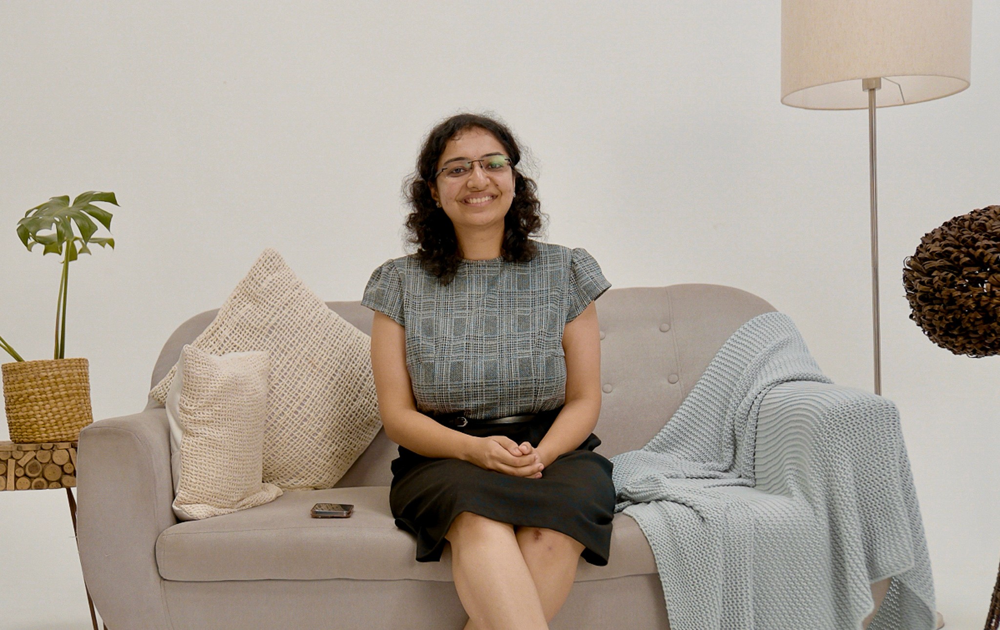 Abstract blue lines and dots on black background.