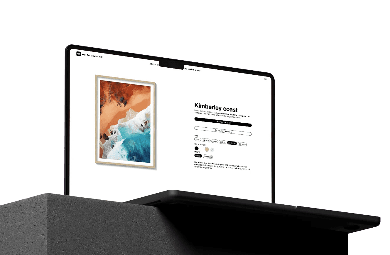 Shopify art gallery using Wall Art Viwer AR