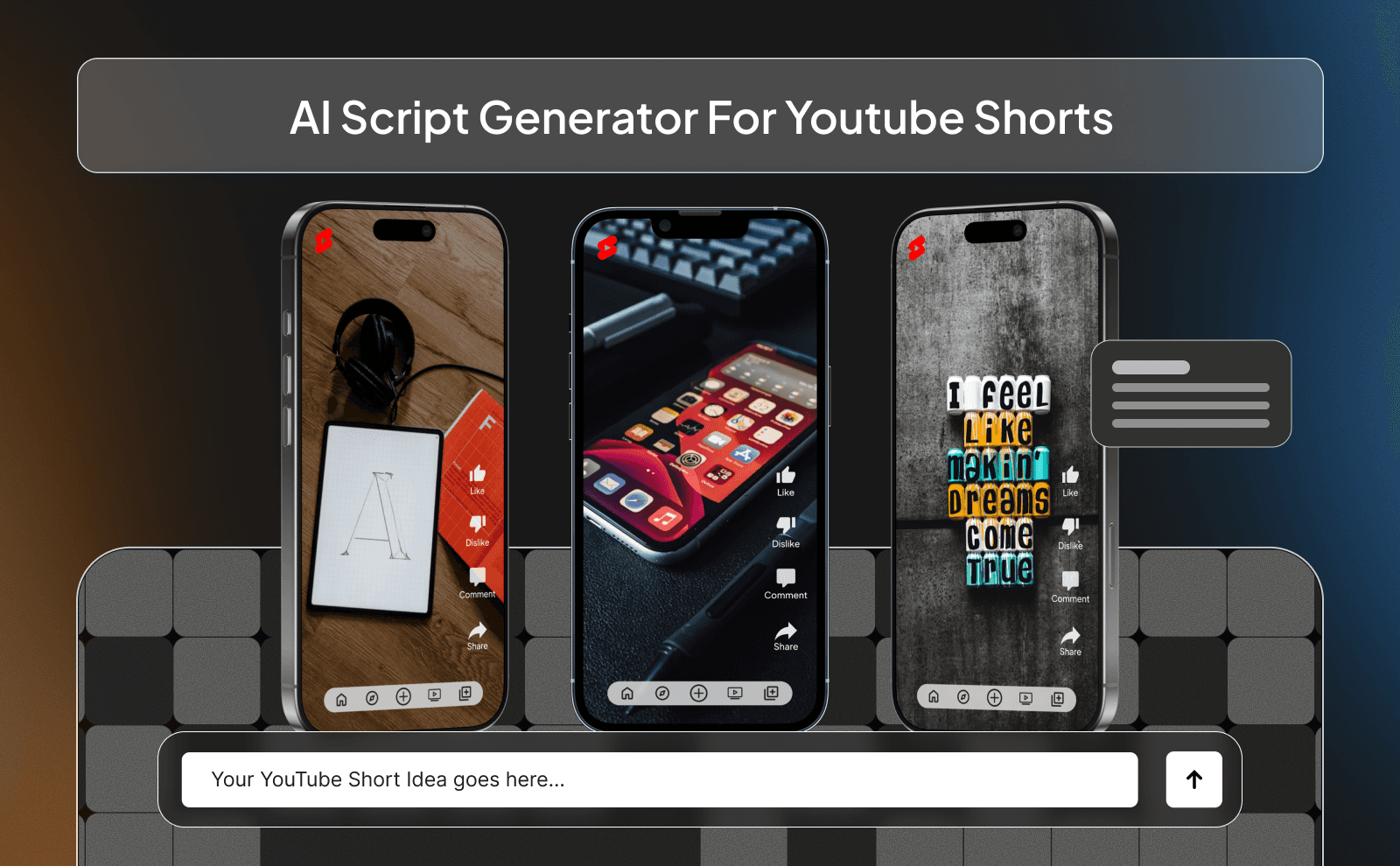 AI script generator for Youtube shorts