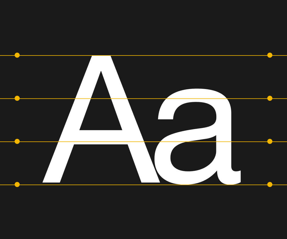 Graphic showcase of the letters 'Aa'